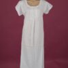 Star Dreamer White cotton night dress, pin-tucked bodice Cap sleeves ¾ length Star Dreamer
