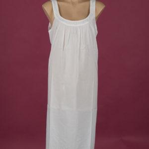 Star Dreamer Sleeveless White 100% cotton night gown Embroidery on yoke ¾ length