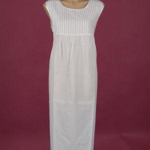 Star Dreamer White cotton nightgown Pin-tucked & satin edged bodice ¾ length Star Dreamer