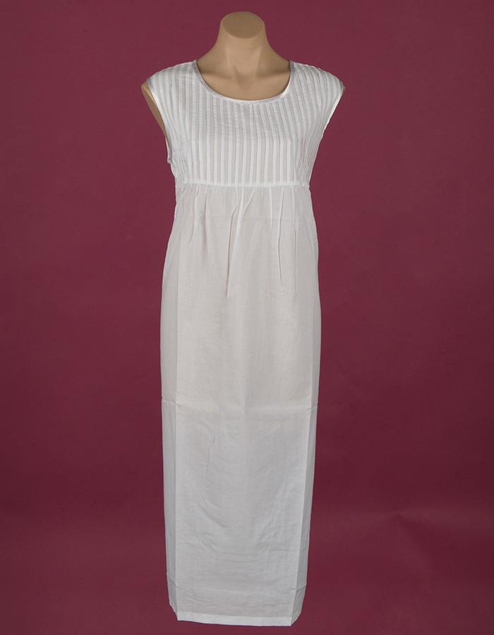 Star Dreamer White cotton nightgown Pin-tucked & satin edged bodice ¾ length Star Dreamer