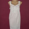 Star Dreamer nightgown Short, white cotton nightgown. Pink rose embroidery on yoke. Star Dreamer.